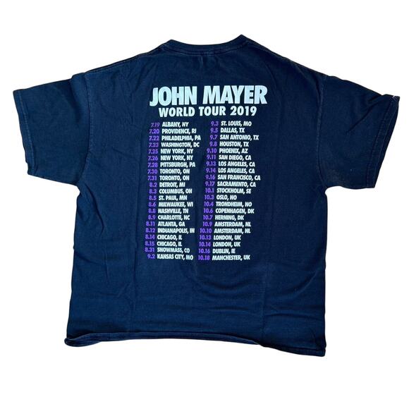 John Mayer T Shirt Tour 2019 Double Sided Adult Size Medium - Picture 3 of 6